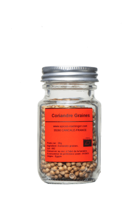 Photo du flacon des graines de coriandre bio et made in France